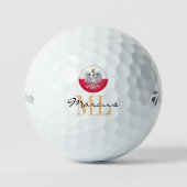 Monogrammed Poolse vlag & Poolse Golf Balls Golfballen (Voorkant)