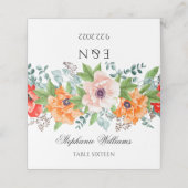 Monogrammed Poppy Flowers Plaatskaartje (Buitenkant ongevouwen)