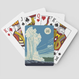 Monogrammed prachtige Yellowstone National Park Pokerkaarten