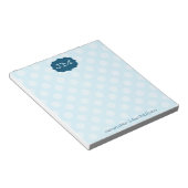 Monogrammed Preppy Notepad, Shades of Blue Notitieblok (Schuin)