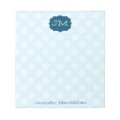 Monogrammed Preppy Notepad, Shades of Blue Notitieblok (Voorkant)