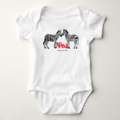 Monogrammed pretty zebra black white Chic Romper (Voorkant)