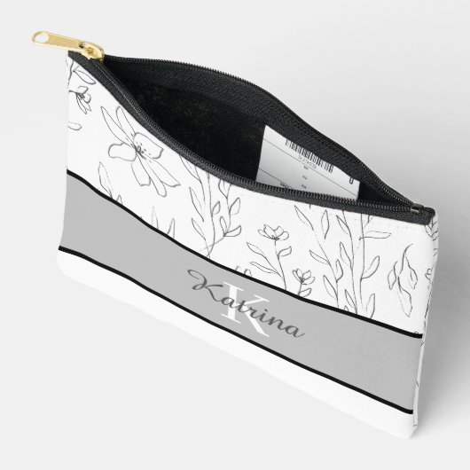 Monogrammed Print Cut Sew Bag Etui (Open)