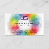 Monogrammed Professional Elegant Colorful Sjabloon Visitekaartje (Voorkant)