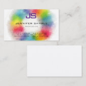 Monogrammed Professional Elegant Colorful Sjabloon Visitekaartje (Voorkant / Achterkant)