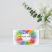 Monogrammed Professional Elegant Colorful Sjabloon Visitekaartje (Staand voorkant)