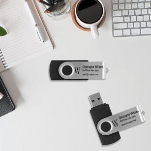 Monogrammed Professionele Kantoor Zakelijk Modern USB Stick