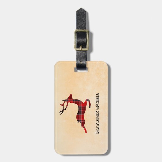 Monogrammed Pset Deer Bagagelabel (Voorkant verticaal)