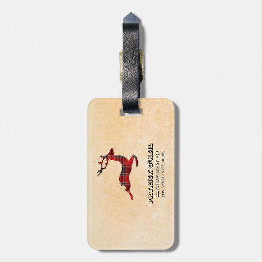 Monogrammed Pset Deer Bagagelabel (Achterkant verticaal)