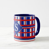 Monogrammed Pset Patriot Red White & Blue Mok (Voorkant rechts)