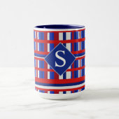 Monogrammed Pset Patriot Red White & Blue Mok (Midden)