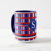 Monogrammed Pset Patriot Red White & Blue Mok (Voorkant links)
