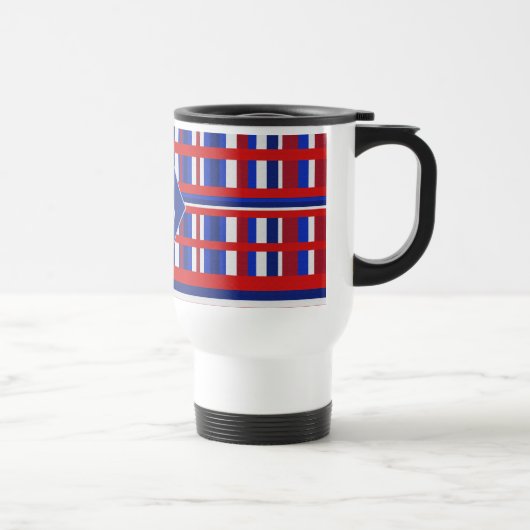Monogrammed Pset Patriot Red White & Blue Reisbeker (Rechts)