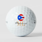 Monogrammed Puerto Ricaanse Vlag & Golf Puerto Ric Golfballen (Voorkant)