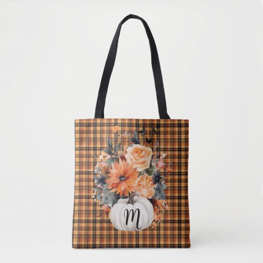 Monogrammed Pumpkin Tote Bag (Voorkant)