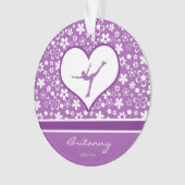 Monogrammed Purple Flowers Pattern Figuur Skating Ornament (voorkant)
