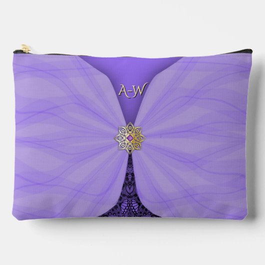 Monogrammed Purple Jewel Textile Illusion  Etui (Voorkant)