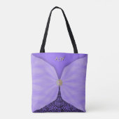 Monogrammed Purple Jewel Textile Illusion Tote Bag (Achterkant)
