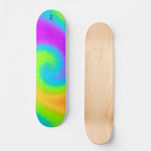 Monogrammed Pyschedelic Skateboard (Voorkant)