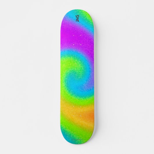 Monogrammed Pyschedelic Skateboard (Voorkant)