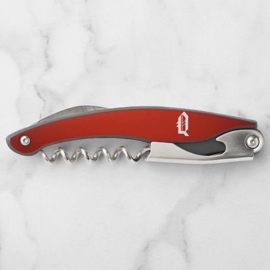 Monogrammed "Q" Waiter's Corkschroef Kurkentrekker (Achterkant)