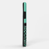 Monogrammed Quatrefoil Munt Leopard Spots Case-Mate iPhone Case (Achterkant/rechts)