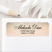 Monogrammed Quince Gold Faux Glitter Etiket (Insitu)