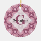 Monogrammed Radiant Dusky Roos Dot Mandala Tiled Keramisch Ornament (Voorkant)