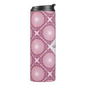 Monogrammed Radiant Dusky Roos Dot Mandala Tiled Thermosbeker (Gedraaid links)