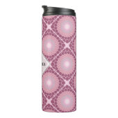 Monogrammed Radiant Dusky Roos Dot Mandala Tiled Thermosbeker (Geroteerd rechts)