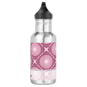 Monogrammed Radiant Dusky Roos Dot Mandala Tiled Waterfles (Rechts)