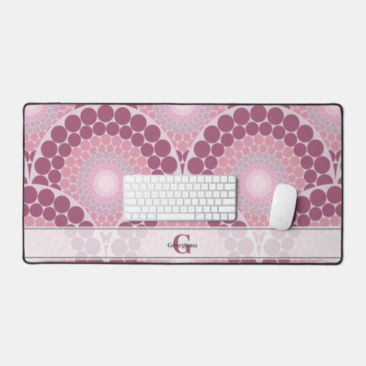 Monogrammed Radiant Pinks Dusky Roos Dot Mandala Bureaumat (Keyboard & Muis)