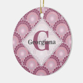 Monogrammed Radiant Pinks Dusky Roos Dot Mandala Keramisch Ornament (Links)