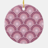 Monogrammed Radiant Pinks Dusky Roos Dot Mandala Keramisch Ornament (Achterkant)