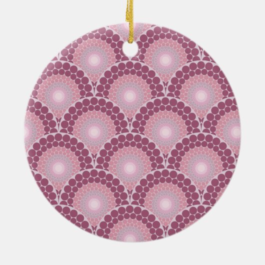 Monogrammed Radiant Pinks Dusky Roos Dot Mandala Keramisch Ornament (Achterkant)