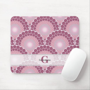 Monogrammed Radiant Pinks Dusky Roos Dot Mandala Muismat