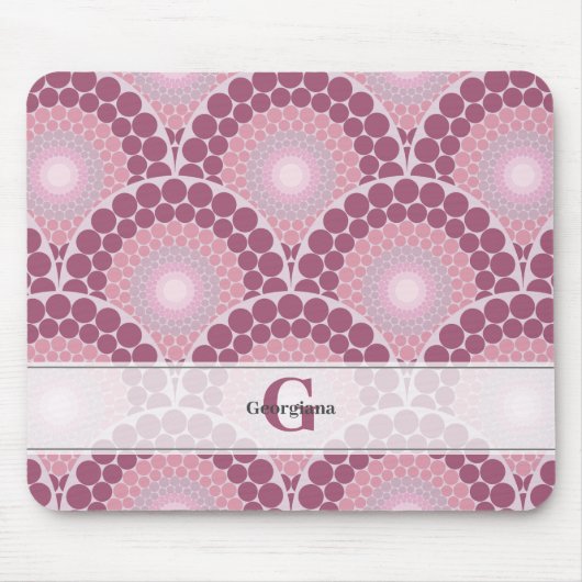 Monogrammed Radiant Pinks Dusky Roos Dot Mandala Muismat (Voorkant)