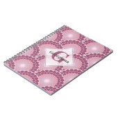 Monogrammed Radiant Pinks Dusky Roos Dot Mandala Notitieboek (Linkerzijde)