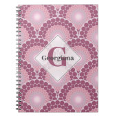 Monogrammed Radiant Pinks Dusky Roos Dot Mandala Notitieboek (Voorkant)
