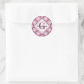 Monogrammed Radiant Pinks Dusky Roos Dot Mandala Ronde Sticker (Tas)