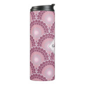 Monogrammed Radiant Pinks Dusky Roos Dot Mandala Thermosbeker (Gedraaid links)