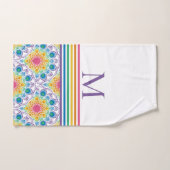 Monogrammed Rainbow Floral Fountain Art Deco Schaa Bad Handdoek (Handdoek)