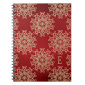 Monogrammed Red and Gold Notebook Journal Notitieboek (Voorkant)
