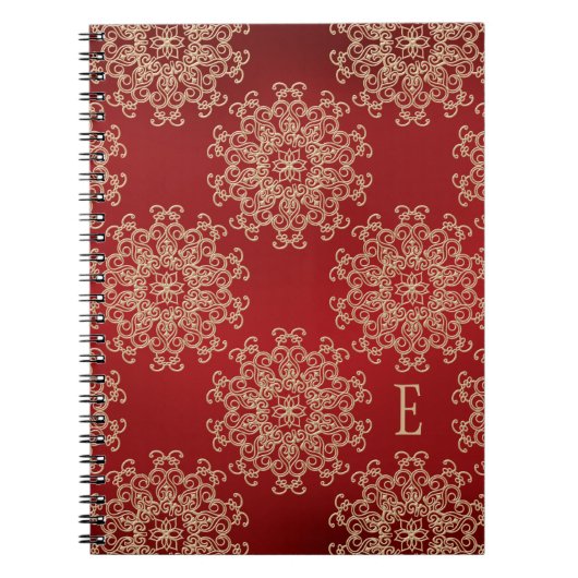 Monogrammed Red and Gold Notebook Journal Notitieboek (Voorkant)