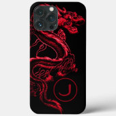 Monogrammed Red Asian Dragon Case-Mate iPhone Case (Achterkant)
