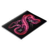 Monogrammed Red Asian Dragon Notitieboek (Linkerzijde)