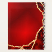 Monogrammed Red Black Gold Agate 2023 2024 Elegant Planner (Achterkant)