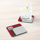Monogrammed Red Black Grey Onderzetter Set (6) (Rechterzijde)