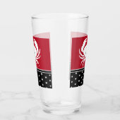Monogrammed Red Black White Crab Nautical Glas (Rechts)