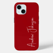 Monogrammed Red Case-Mate iPhone Case (Achterkant)
